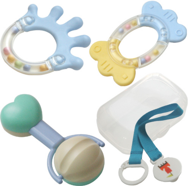 딸랑이3종(손가락+캔디+하트)+다용도케이스+딸랑이클립, 딸랑이3종(손가락+캔디+하트)+케이스+클립, 1개