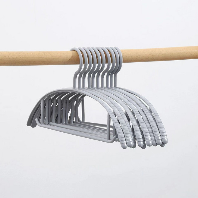 비바띵즈 어깨뿔방지 옷걸이 니트 원터치 플라스틱옷걸이, 그레이, 30개