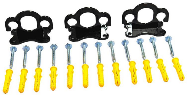 3x 저항 밴드 도어 앵커 체육관 운동 앵커 철 벽 앵커 요가 신체 운동을위한 저항 밴드 벽 후크, 중간, 검은색, 1개