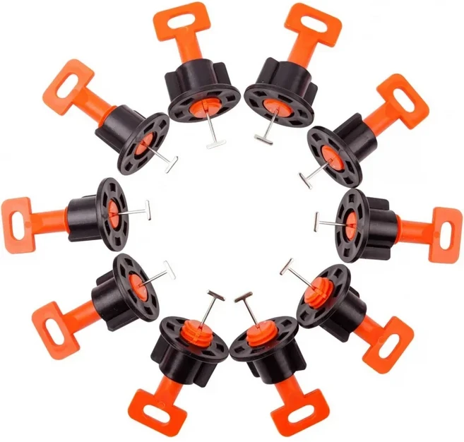 바닥 평탄화 타일 스페이서 키트 51개 - 재사용 가능한 클립 웨지 시공 액세서리, 02 yellow B15294A