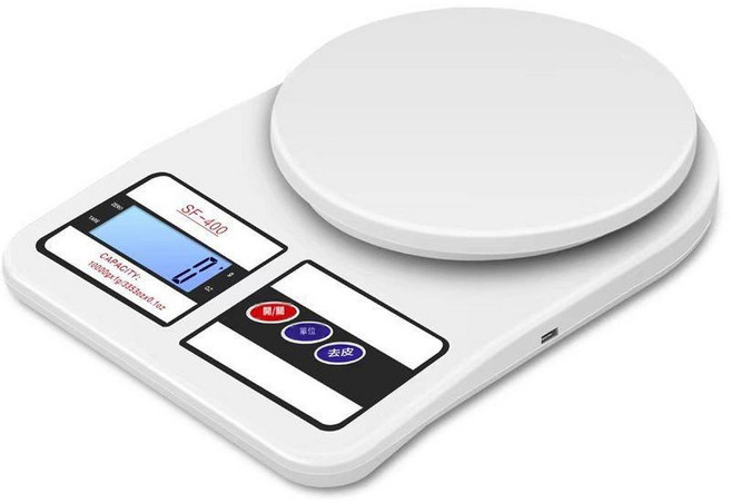 ADSA 迷你電子秤, 1個, 白色 10kg英文無背光電池款