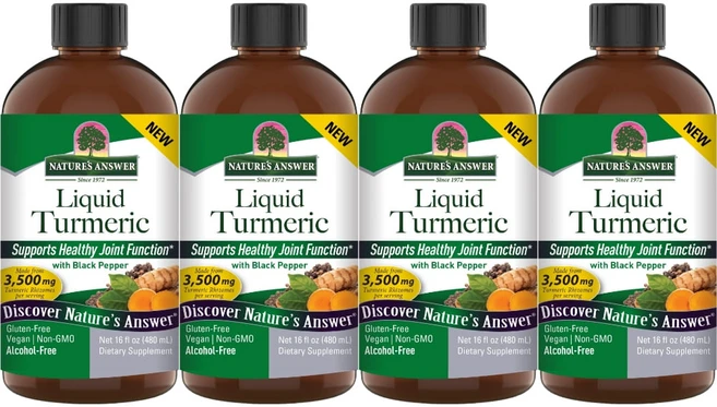 네이처스앤서 고흡수 리퀴드 터메릭 심황 강황 3500mg 액상 액체, 4개, 480ml - 쿠팡