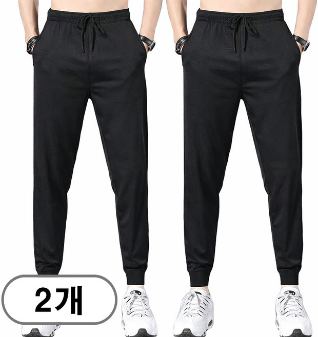 차쿠 1+1 남성 여름 쿨 바지 팬츠 아이스 트레이닝 여름 메쉬 작업복 바지