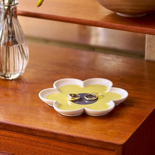 [올라카일리] 주얼리 액세서리 트레이 꽃잎 옐로우, 없음, 1개