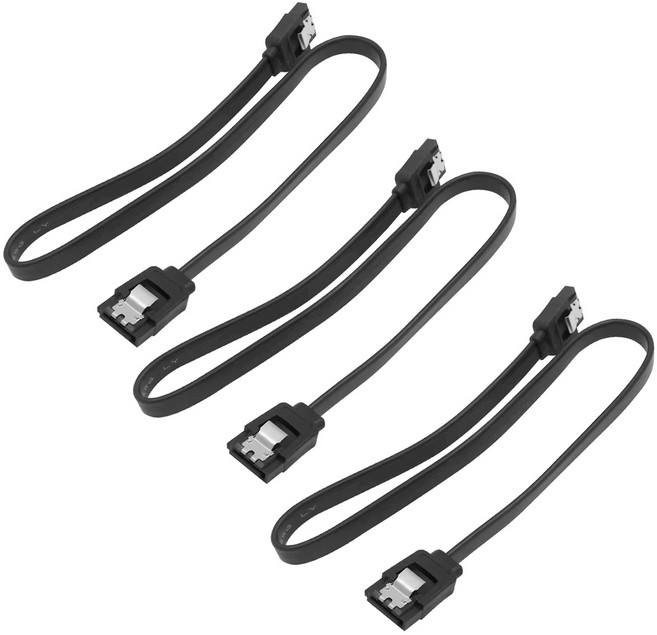 SATA3 케이블 일자 블랙 고급형, 40cm, 3개