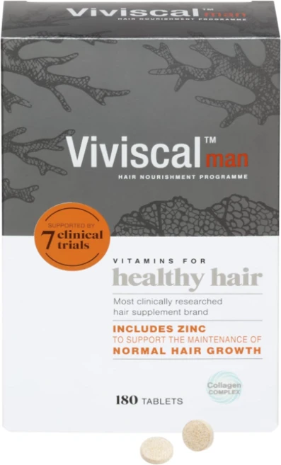 비비스칼 Viviscal 남성용 모발 보조제 180정 3개월분 헤어 관리 비타민, 1개 - 쿠팡