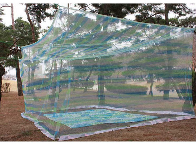 국산 높이210cm 9-20인용 대형모기장 사각 침대 야외 캠핑 모기장, 9-10인용키높이블루(300x400x210)