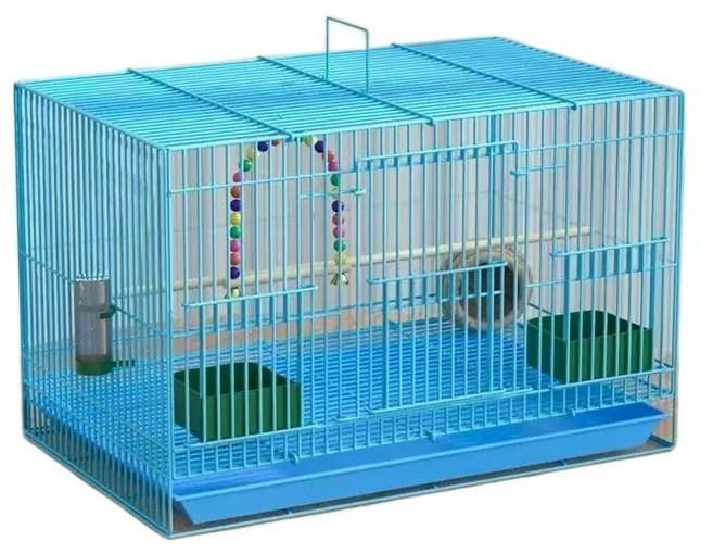 DELUXE PET SUPPLIES 寵物鳥籠，鸚鵡專用籠，適用中小型鸚鵡, 1套, 特大號60*40*40cm 草窩七件套,藍色, 藍色
