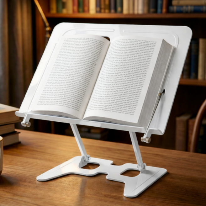 베픽스 높이 조절 페이지 고정 독서대, 화이트