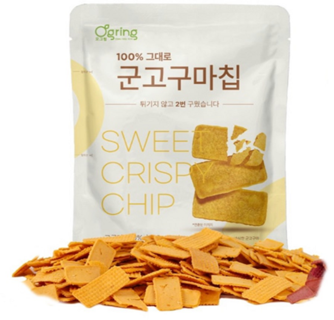 오그링 두번 구운 고구마 100% 군고구마칩, 40g, 12개