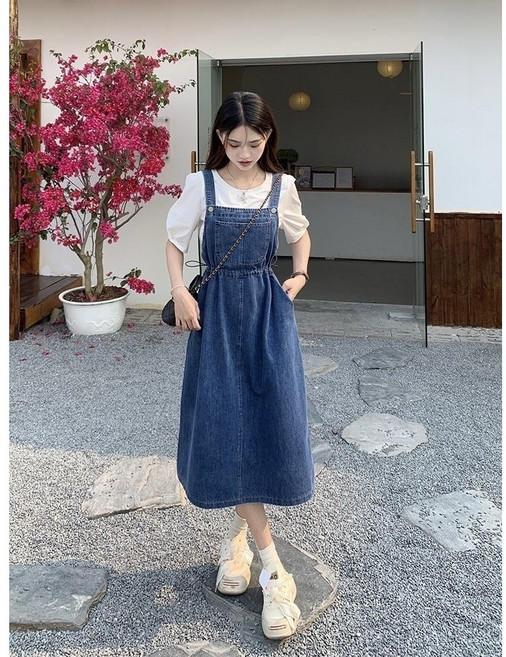 스타일닥터 여성 여름원피스 패션 멜빵 청원피스 빅사이즈 롱 원피스 캐주얼 데일리룩