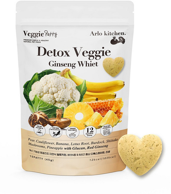 알로키친 강아지 홍삼 항산화 자연식 꽃송이버섯 사료 디톡스 화이트 45개입, 45개, 4g, 혼합맛