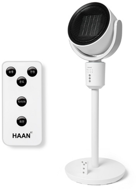 한경희생활과학 써큘레이터 PTC 리모컨 전자식 온풍기, HAAN-P3000, 화이트+블랙