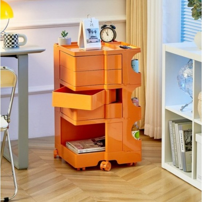 보비트롤리 Boby Trolly 국민기저귀함 미용실 왜건 이동식수납장 장난감정리함, 오렌지, 3박스