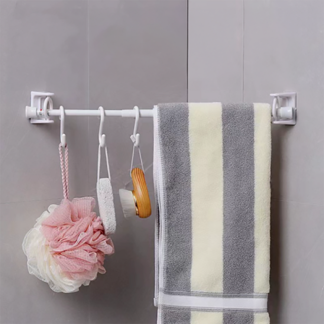 디디코 코너 길이조절 무타공 미니행거 30cm~50cm, 화이트, 1