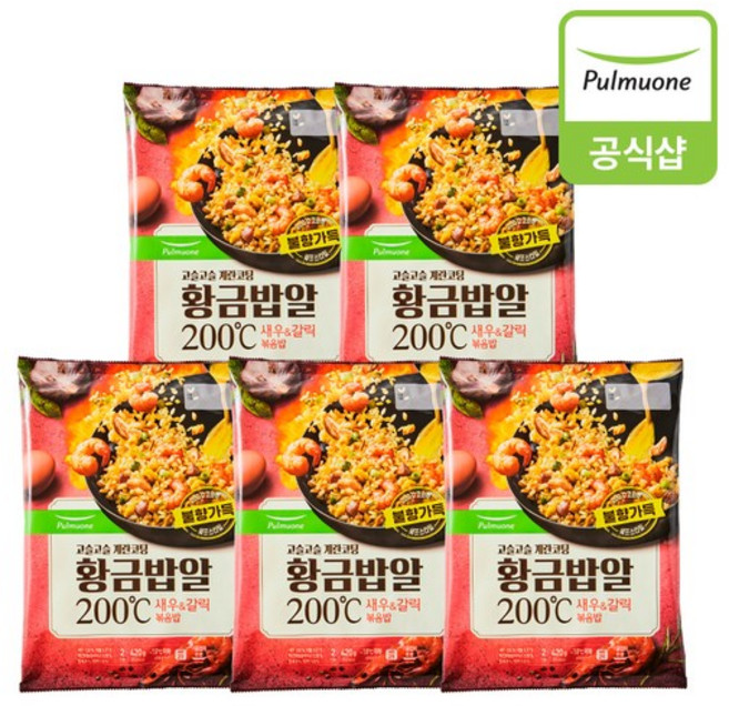 풀무원 황금밥알새우갈릭 볶음밥 420g x 5봉, 새우갈릭 볶음밥 420g 5개