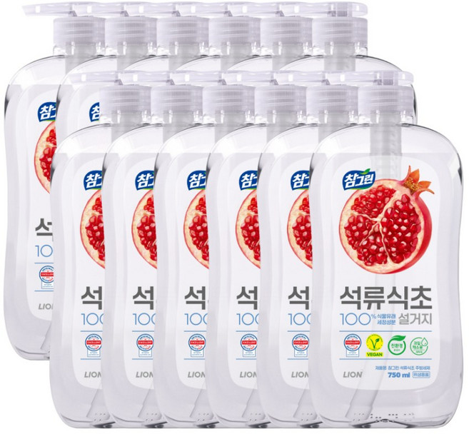 참그린 석류식초 설거지 주방세제, 12개