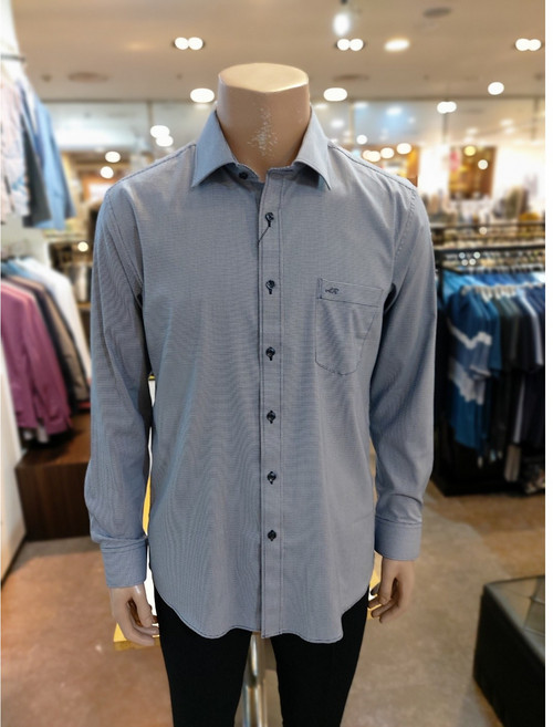 [세르지오]에스에스패션] [좋은찬스]남성 봄 가을 선염지도리 긴팔 레귤러핏 잔체크 남방 SYTGHMG3451