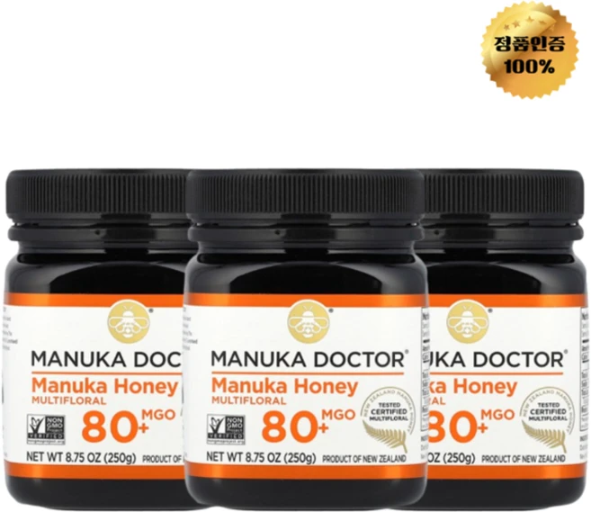 2+1 마누카닥터 마누카 잡화꿀 MGO 80+ 250g, 3개 - 쿠팡