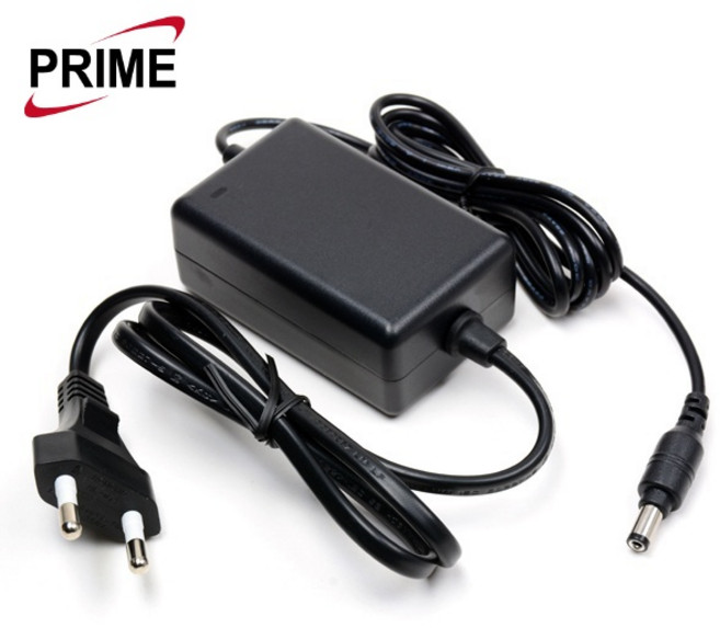 프라임디렉트 아답터 100~240V 12V 2A 내경2.1mm 외경5.5mm 전원 케이블 일체형 박스포장, 1개