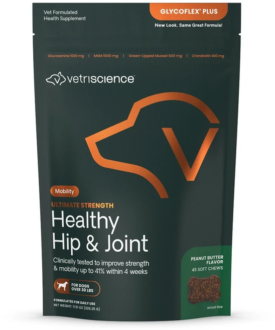 글라이코플렉스 플러스 326g 강아지 관절 영양제 보조제 슬개골 근력 강화 소형견 대형견, 1개, 뼈/관절강화, 45정