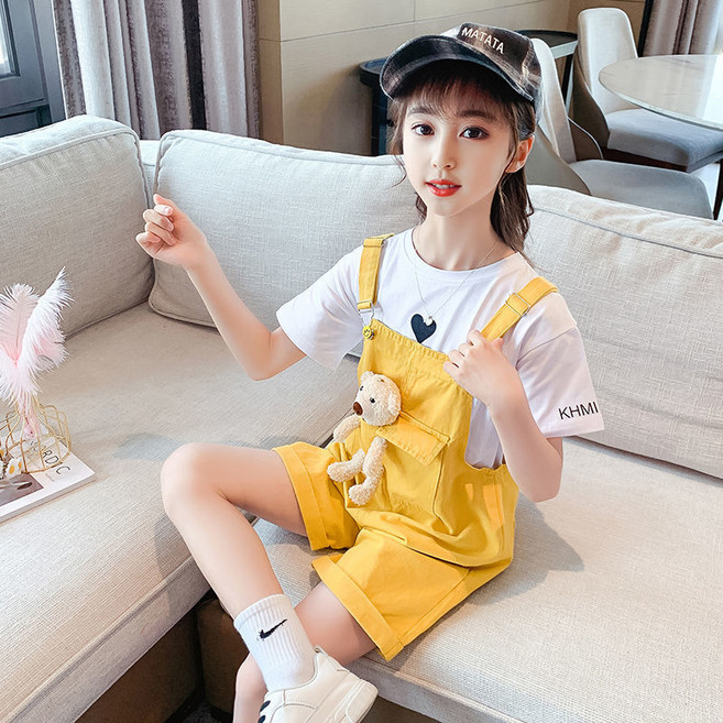 FEIJUN 아동 상하복세트 주니어 키즈 반팔티 멜빵바지 투피스 2999호