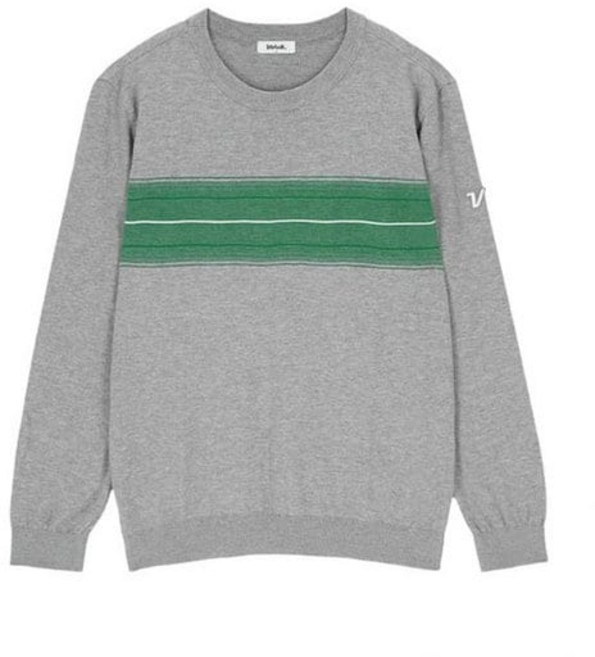 [백화점정품] 볼빅 골프 티셔츠 남성 보더 라운드 풀오버 VMKTQ291-MG 웨어