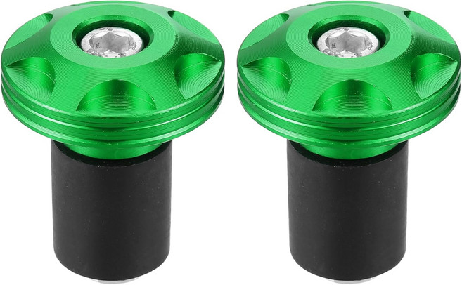 터크볼드 모터사이클 핸들바 엔드 플러그 알루미늄 합금 8mm20mm 07079 32mm OD 패셔너블 전면 그립 캡 기어 밸런스 그린 쌍