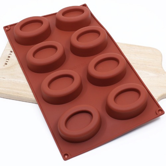 실리콘 오발 티그레 몰드 8구 초콜릿 구움과자, 1개