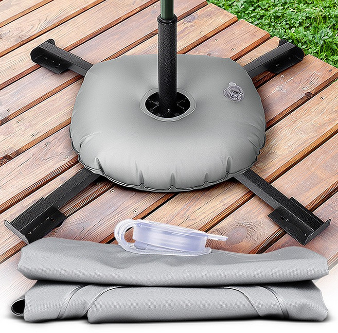 파라솔받침튜브 받침대고정 기둥거치대 물통지지대 파라솔 받침대 고정 물주머니 1+1, 그레이 2p