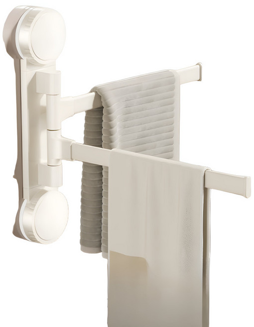 루루셀렉트 욕실 화장실 수건 옷걸이 2단 3단, 1개, 화이트2단