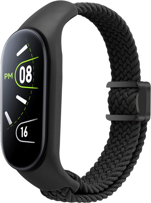 SujuNex 샤오미 미밴드 3/4/5/6/7 전용 우븐 스트랩 - Mi Band 3/4/5/6/7 Compatible Woven Strap, 7# 검정색, 1개