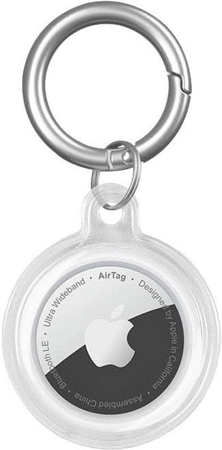 AirTag 保護套 附贈鑰匙圈, 透明, 1個