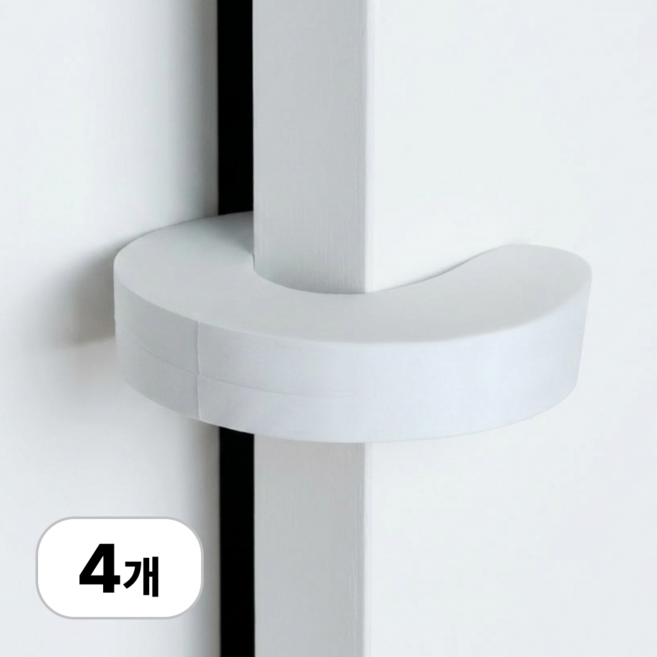 로멀리 방문 손끼임방지 안전 커버, 4개, 화이트