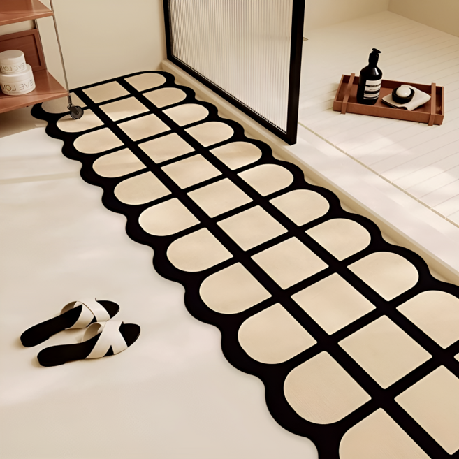 [인스타감성] 규조토 발매트 빨아쓰는 러그 인테리어 매트, 1개, 바둑판무늬