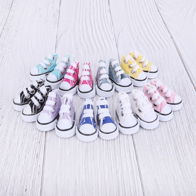 짱패브릭 인형신발 3.5cm 미니레이나 모던캔버스 미니신발, 민트그레이, 1개