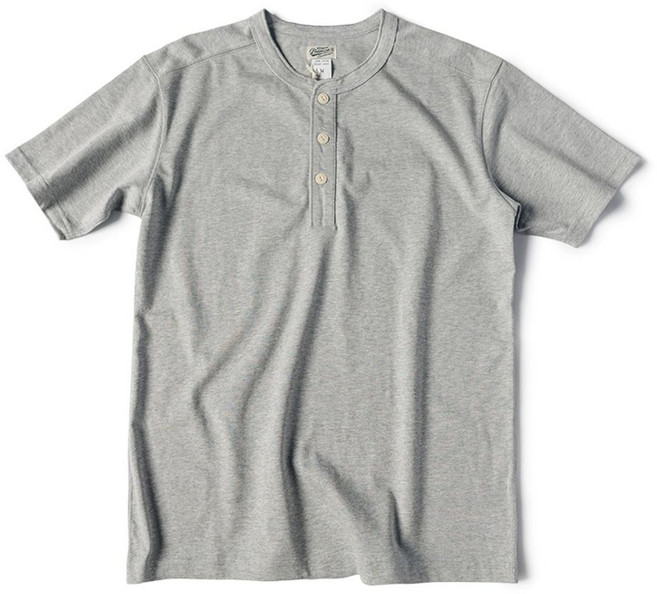 브론슨 헨리넥 반팔티 슬리브 쇼트 코튼 10.6oz 티셔츠, D. XL, C. 회색, C. L