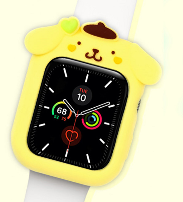 정품 산리오 애플워치 실리콘 스트랩 케이스 38 40 41mm 시나모롤 쿠로미 헬로키티 마이멜로디 포차코 폼폼푸린 케로피