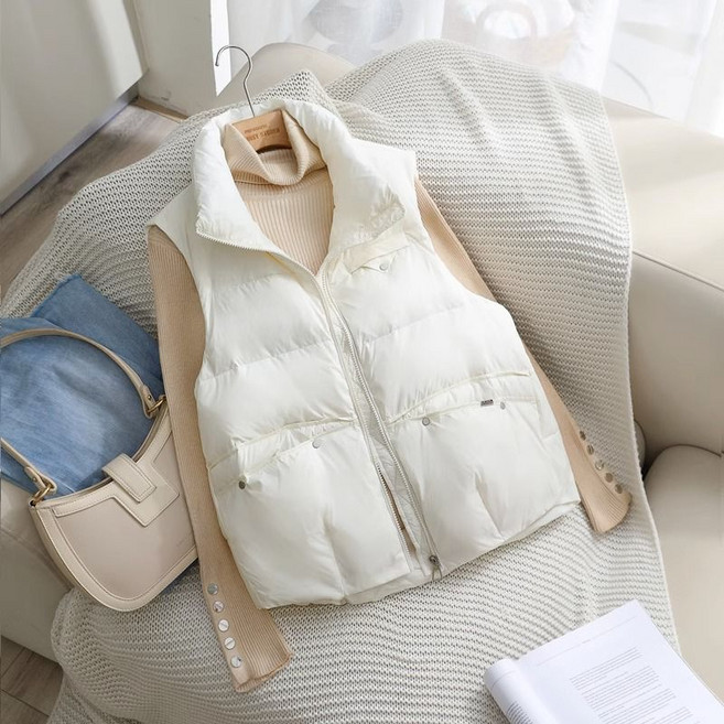 [B sk] 여성용 루즈핏 날씬해 보이는 다운패딩조끼