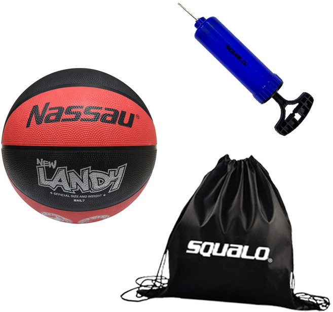 낫소 뉴랜디 농구공, BNL-7  + SQUALO 공가방&펌프, 1개