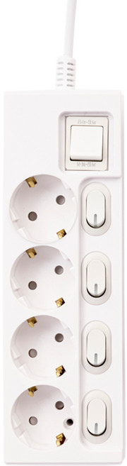 KD-TAP 국산 개별형 스위치 멀티탭 4구 고용량 콘센트 16A 안전 접지, 2.5m, 1개