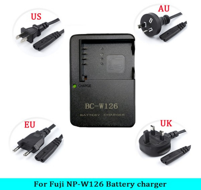 Fuji NP-W126S FinePix X-Pro3X-Pro2X-Pro1X-E1X-E2X-E3X-H1X-A1X-T20X-T1 카메라용 배터리 충전기, 2) EU, 1개