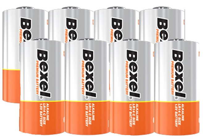 벡셀 알카라인 건전지, C형, 1개, 8개입