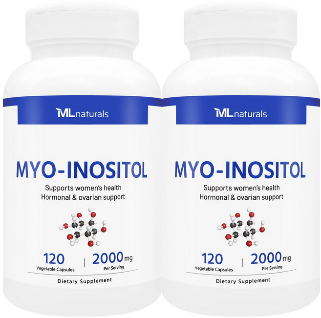 [미국빠른직구] 신제품 마이라이프 내추럴스 미오-이노시톨 2000mg, 2병, 120정