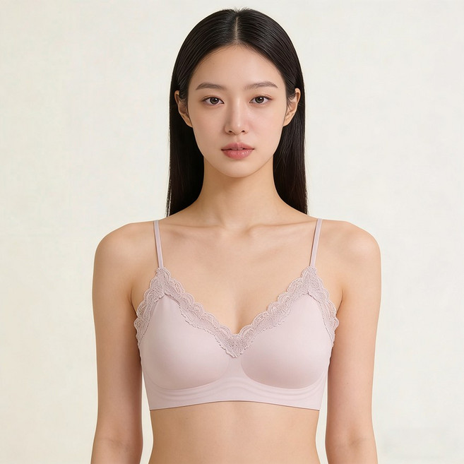 베블렌 여성 노와이어 브라자 편한 일체형 심리스 브래지어 레이스 브라