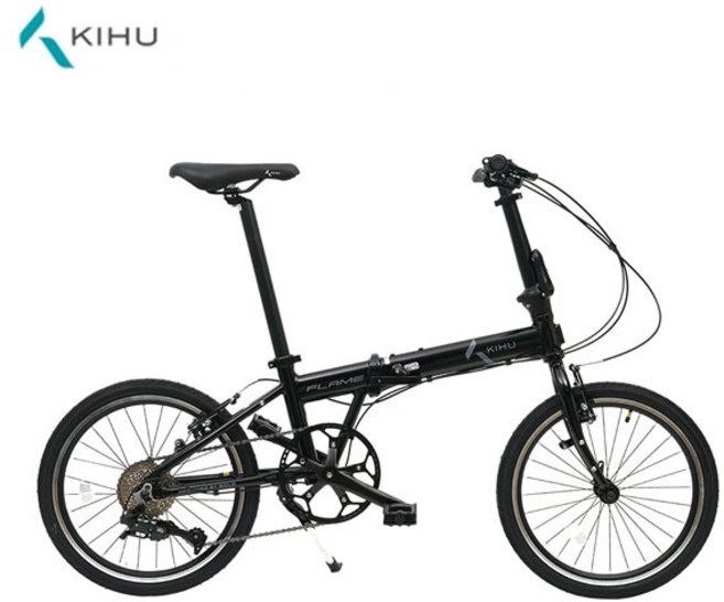 키후 접이식 미니벨로 자전거 플레임 20인치, 리얼블랙, 1개