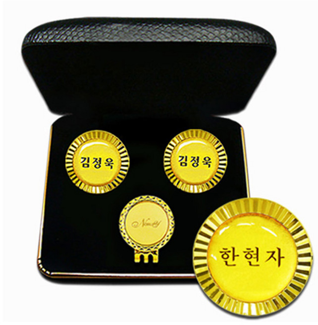 자코비안 VIP 순금 골프 볼마커 세트 골프 볼마크 고급 주문제작, 05.VIP순금볼마커(이름/이니셜)