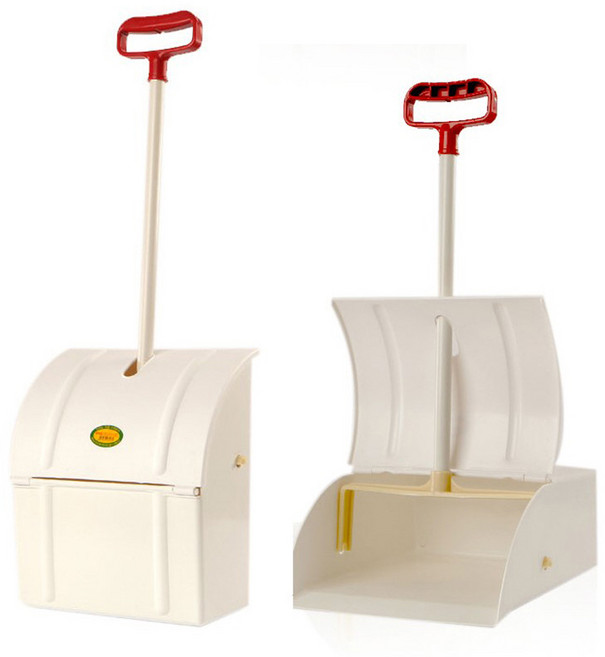 P자동 쓰레받기 듀얼쓰레받기 청소도구, 1개, 화이트