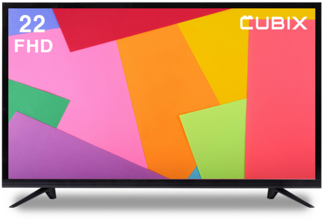 큐빅스 56cm 22인치 LED TV FHD 스탠드형 벽걸이형 자가설치 방문설치, 고객직접설치
