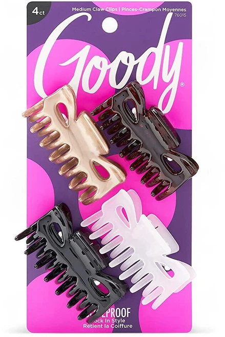 Goody 클래식 미디엄 클로 클립 머리 집게 핀 4개 1팩 - 쿠팡